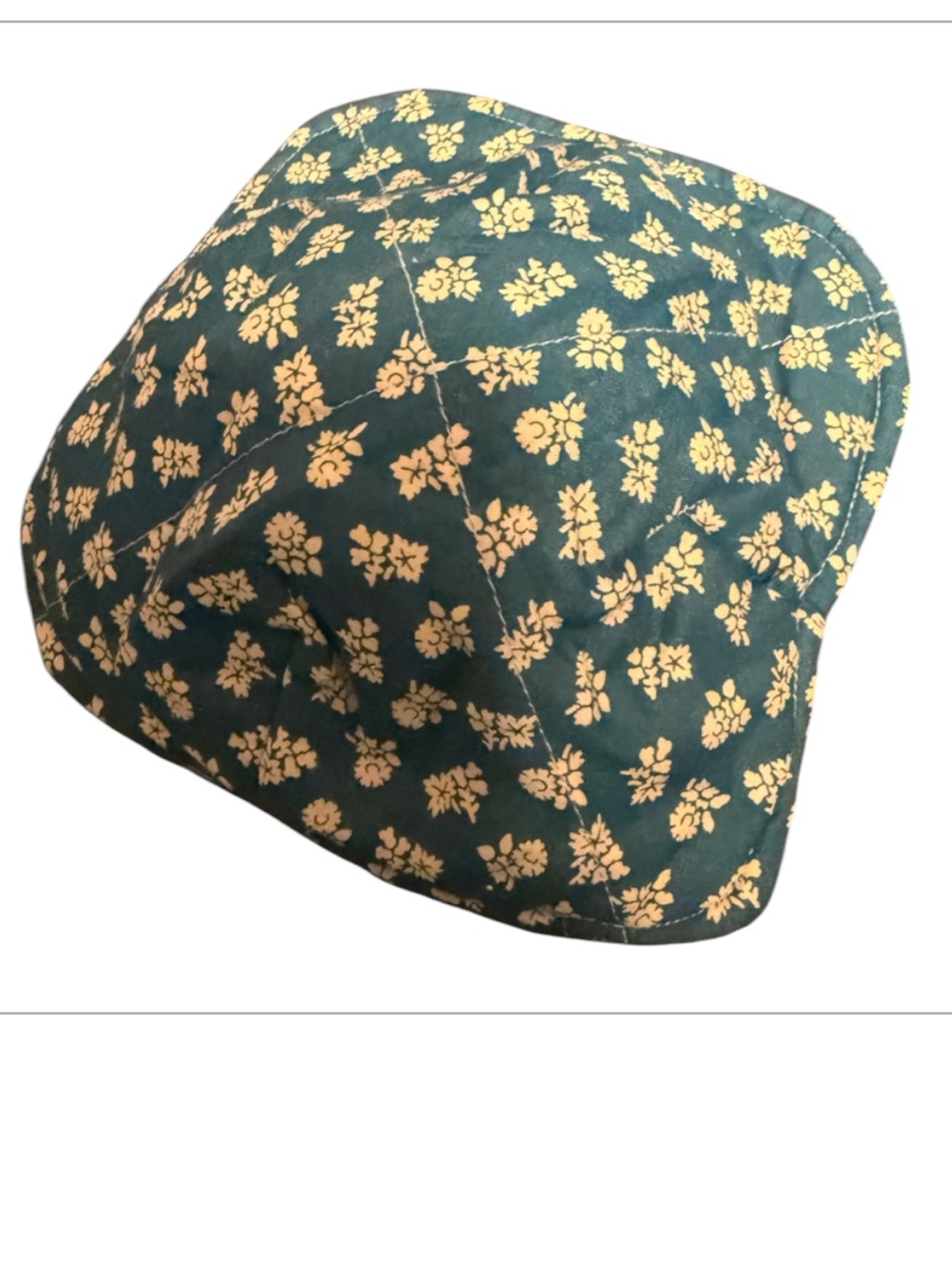 Vintage Teal Floral Quilted Bucket Hat